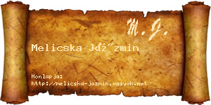 Melicska Jázmin névjegykártya